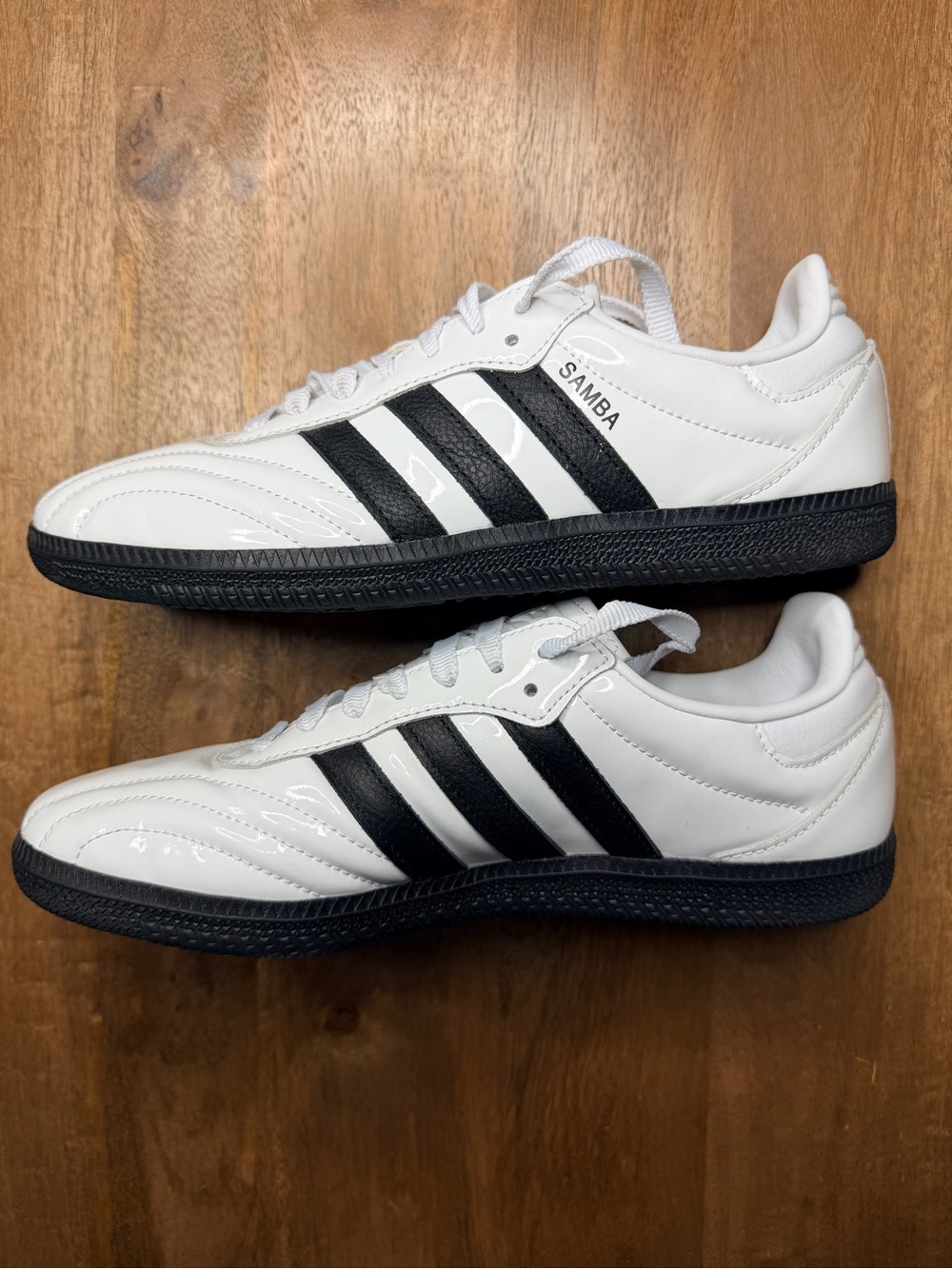 adidas White and Black Samba Court Sneakers Patton women’s size 8